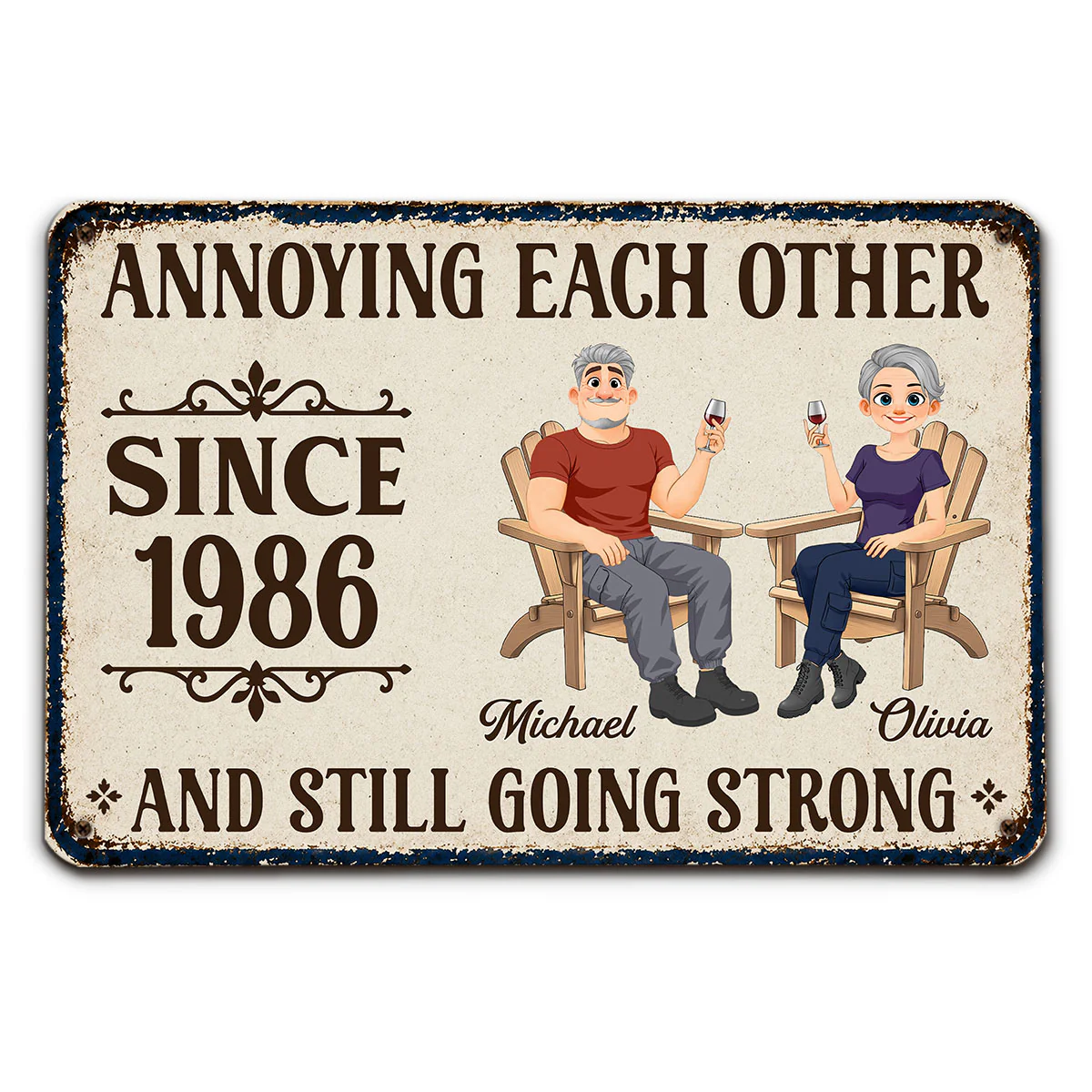 Couple Relaxing - Personalized Custom Metal Sign