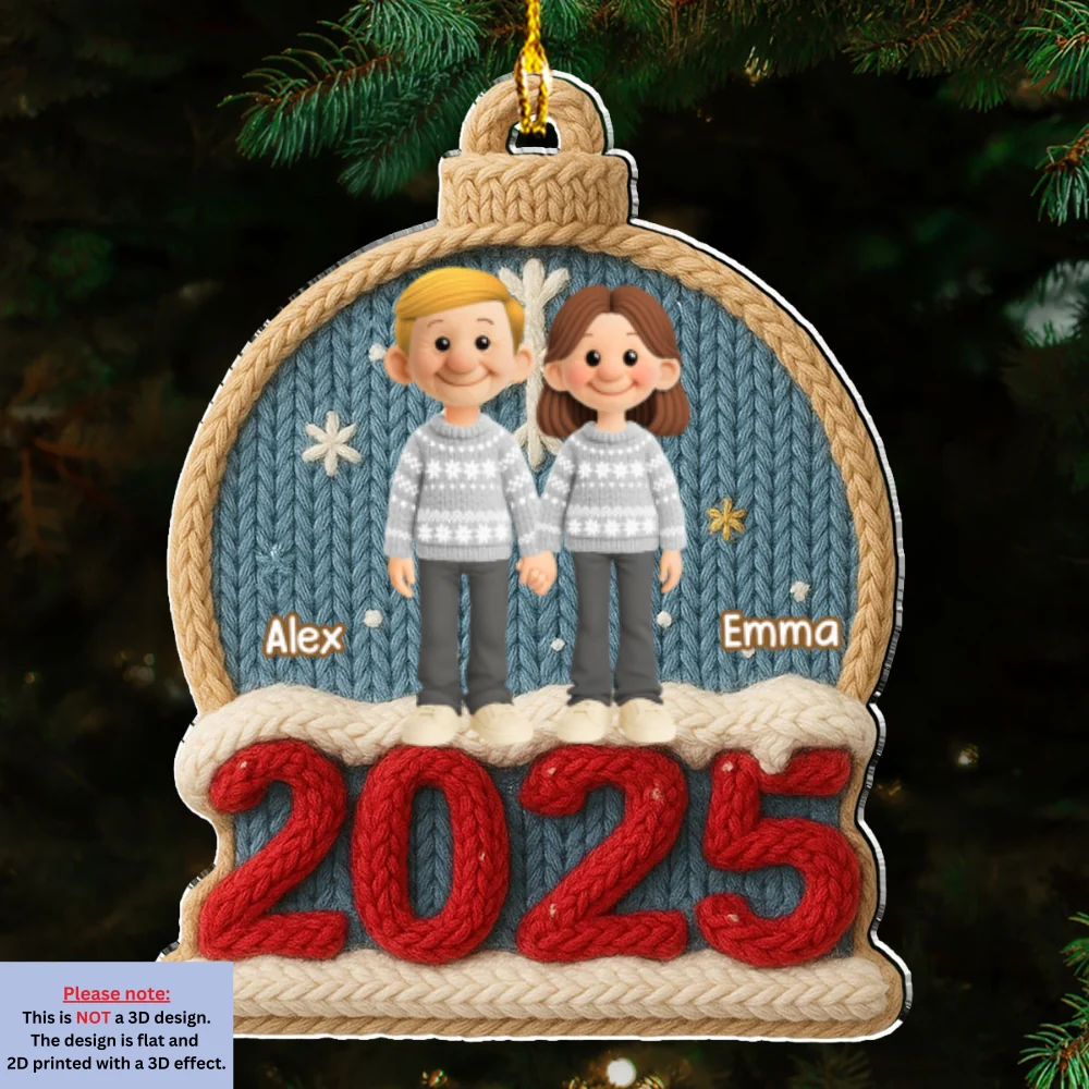 Cozy Couple Christmas - Personalized Custom Acrylic Ornament - Image 6