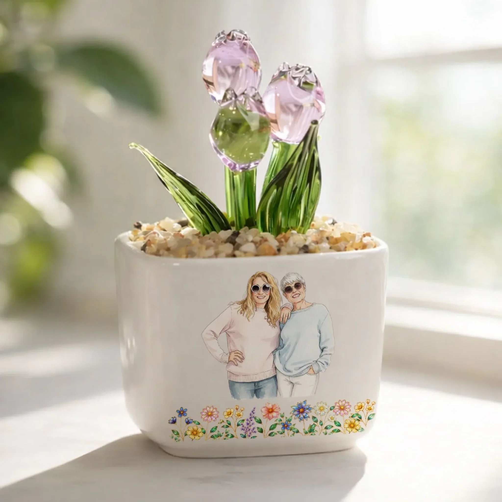 Cry A Little Less And Smile More Ver 3 - Personalized Custom Glass Everlasting Tulips - Image 6