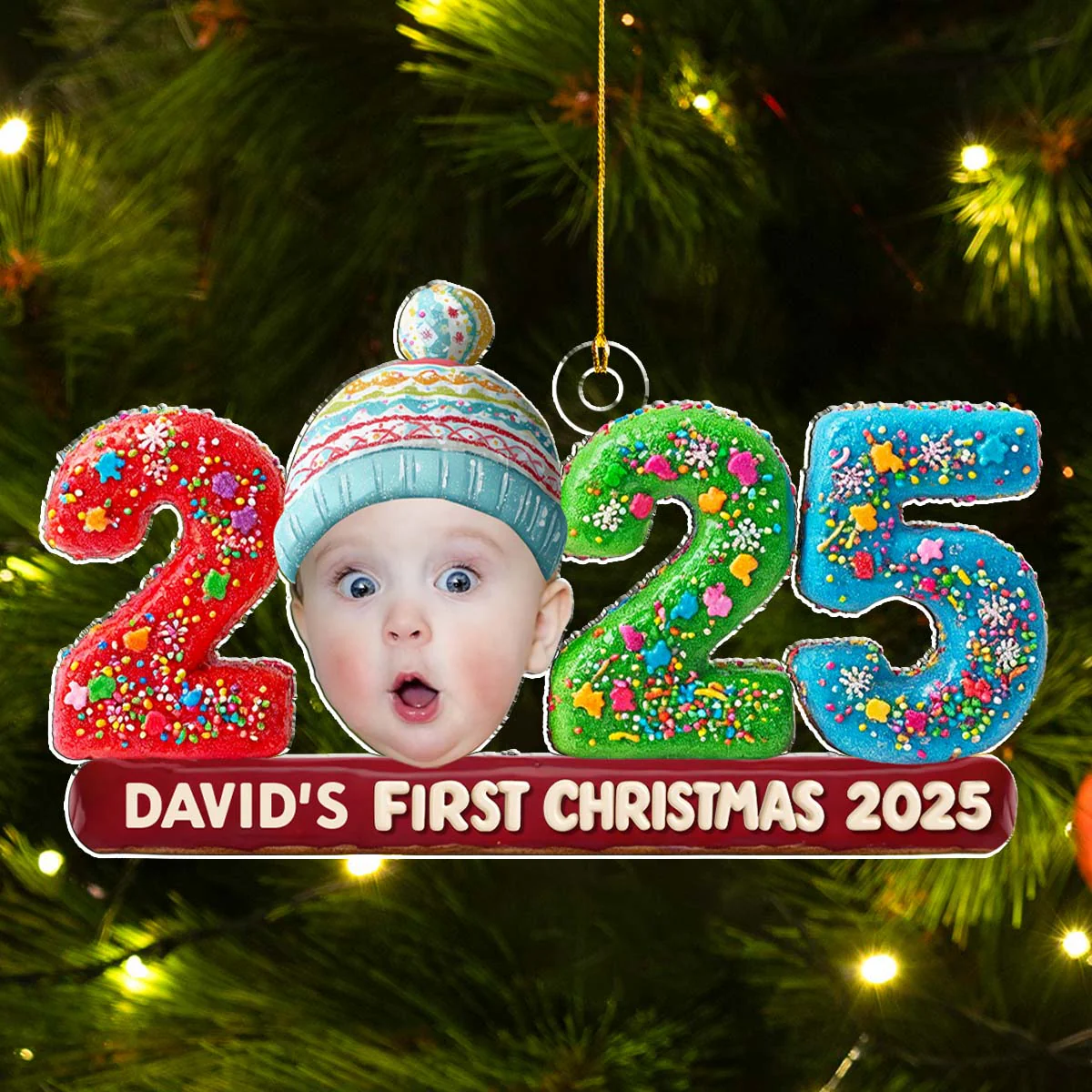 Custom Photo Baby 1st Christmas - Personalized Custom Acrylic Ornament