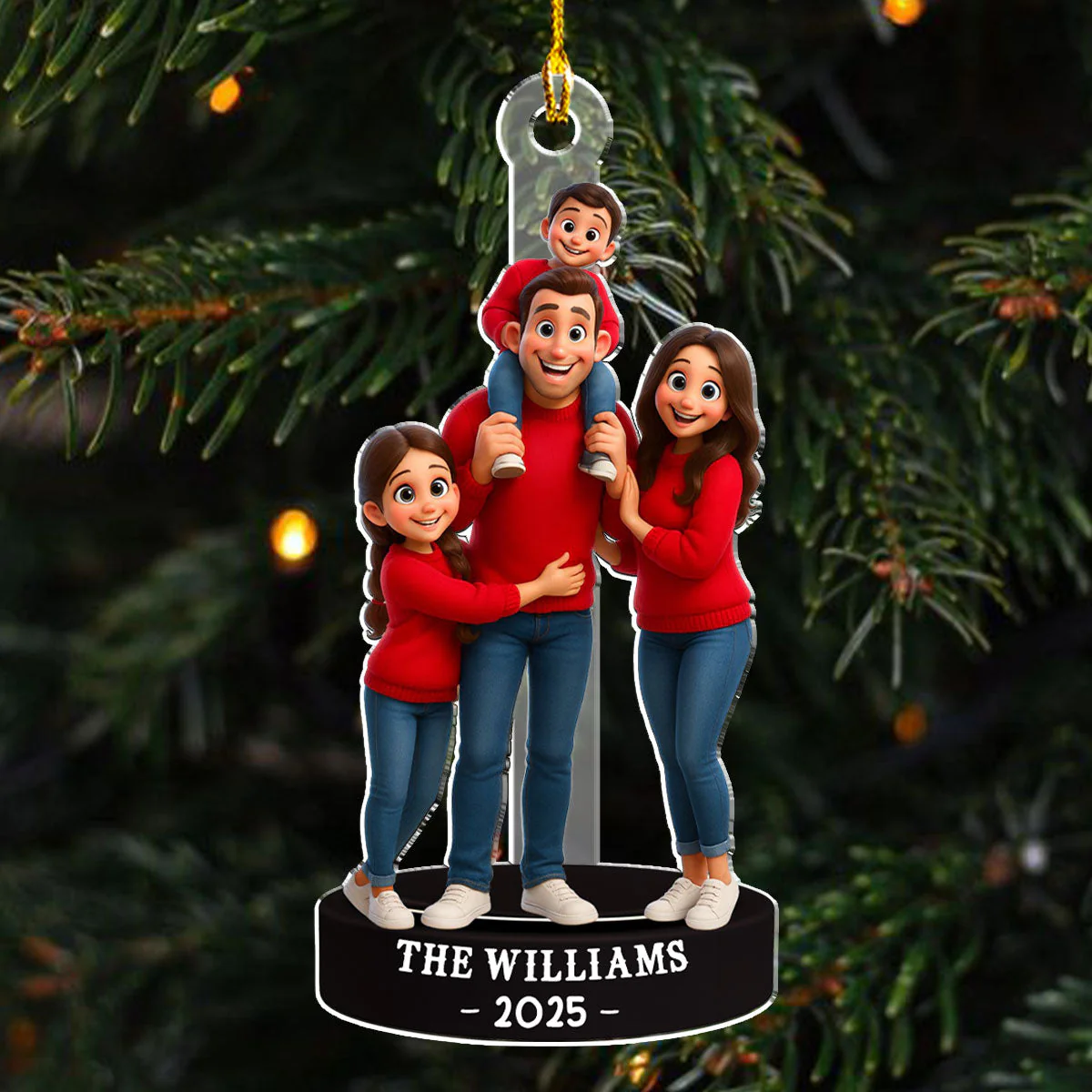 Custom Photo Family 2025 - Personalized Custom Acrylic Ornament - Image 2
