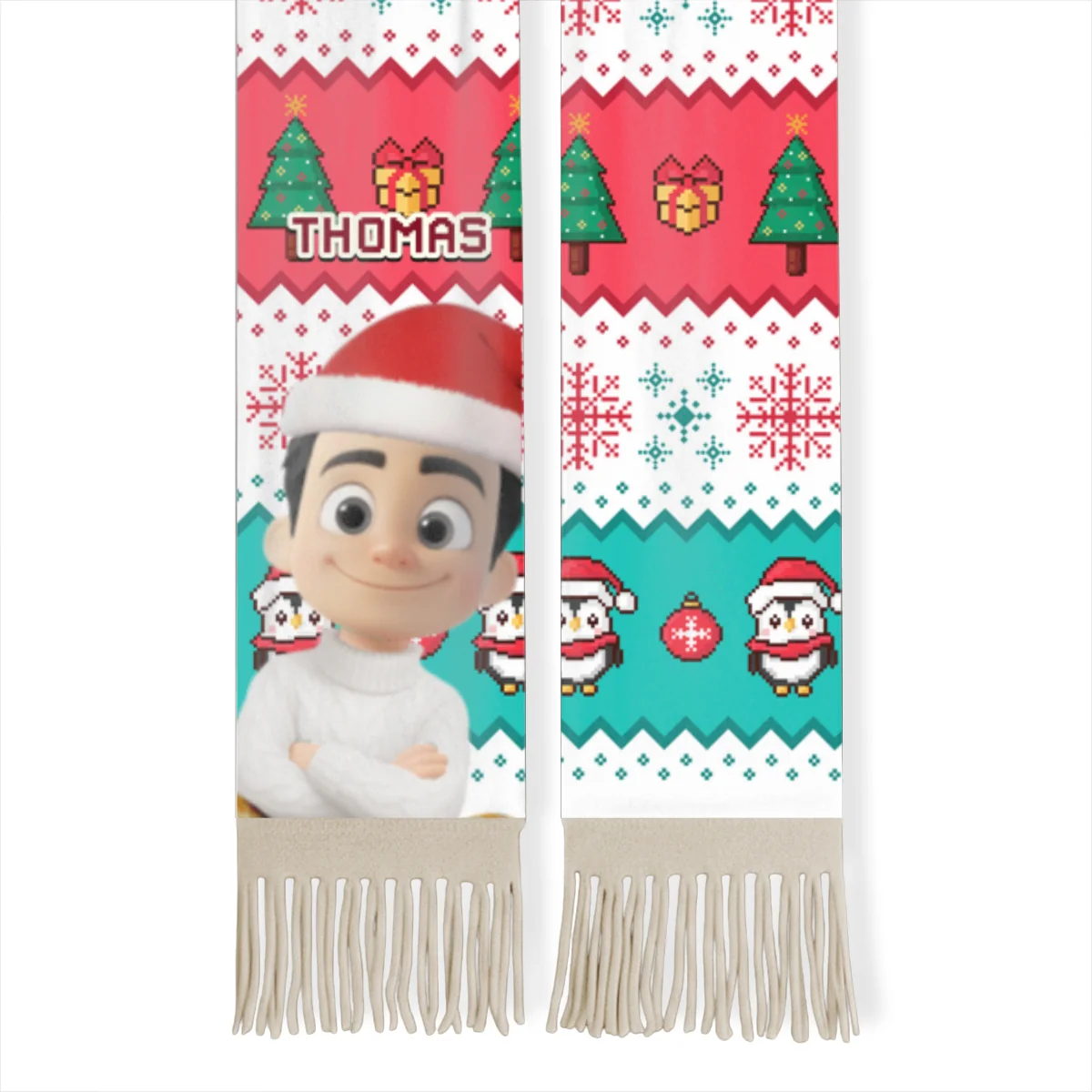 Cute Christmas Character - Personalized Custom Scarf - Image 7