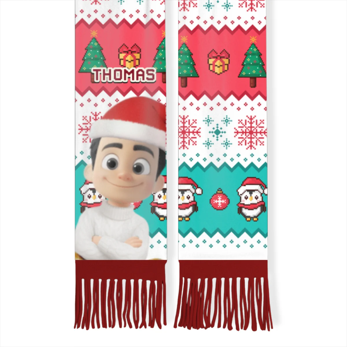 Cute Christmas Character - Personalized Custom Scarf - Image 8