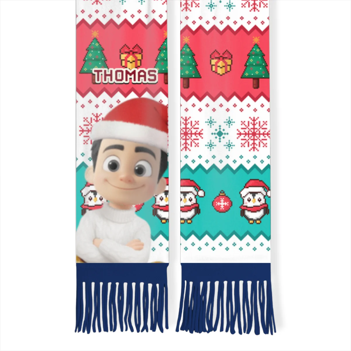 Cute Christmas Character - Personalized Custom Scarf - Image 9