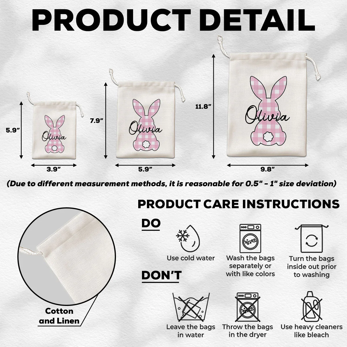 Cute Easter Bunny - Personalized Custom Favor Bag - Image 6