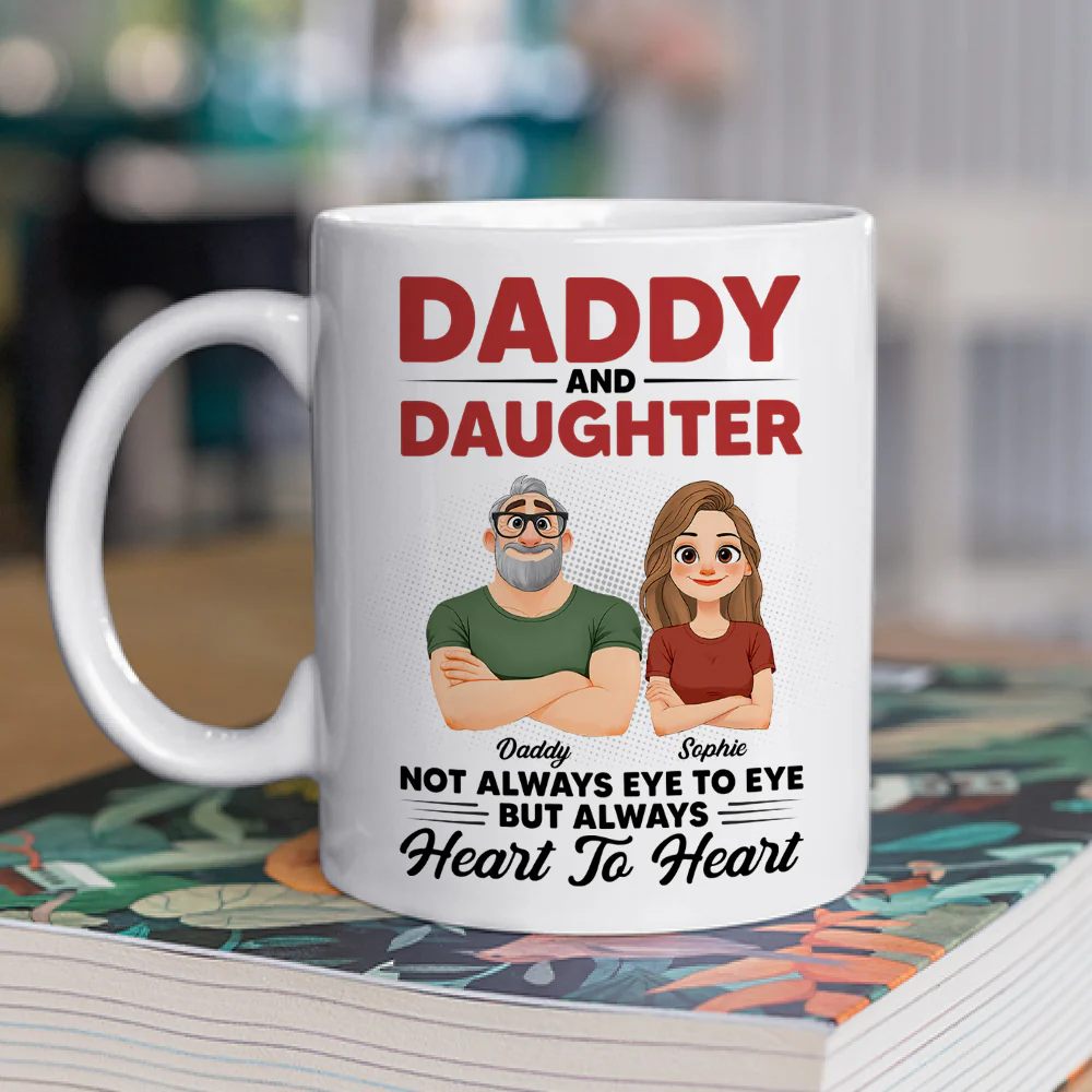 Dad And His Daughter - Personalized Custom Coffee Mug - Image 2