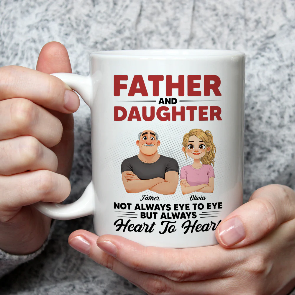 Dad And His Daughter - Personalized Custom Coffee Mug - Image 3