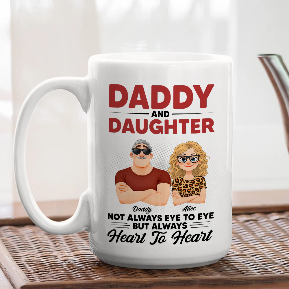 Dad And His Daughter - Personalized Custom Coffee Mug - Image 4