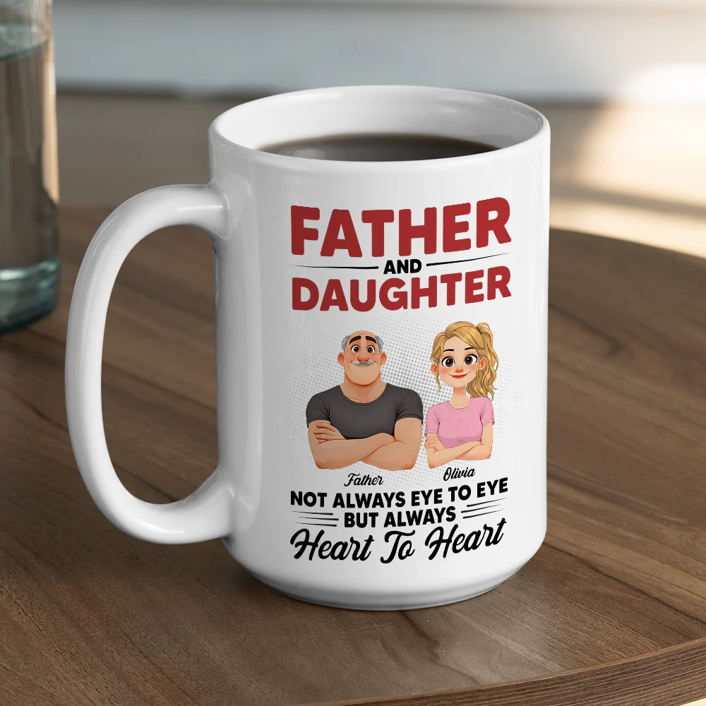 Dad And His Daughter - Personalized Custom Coffee Mug - Image 5