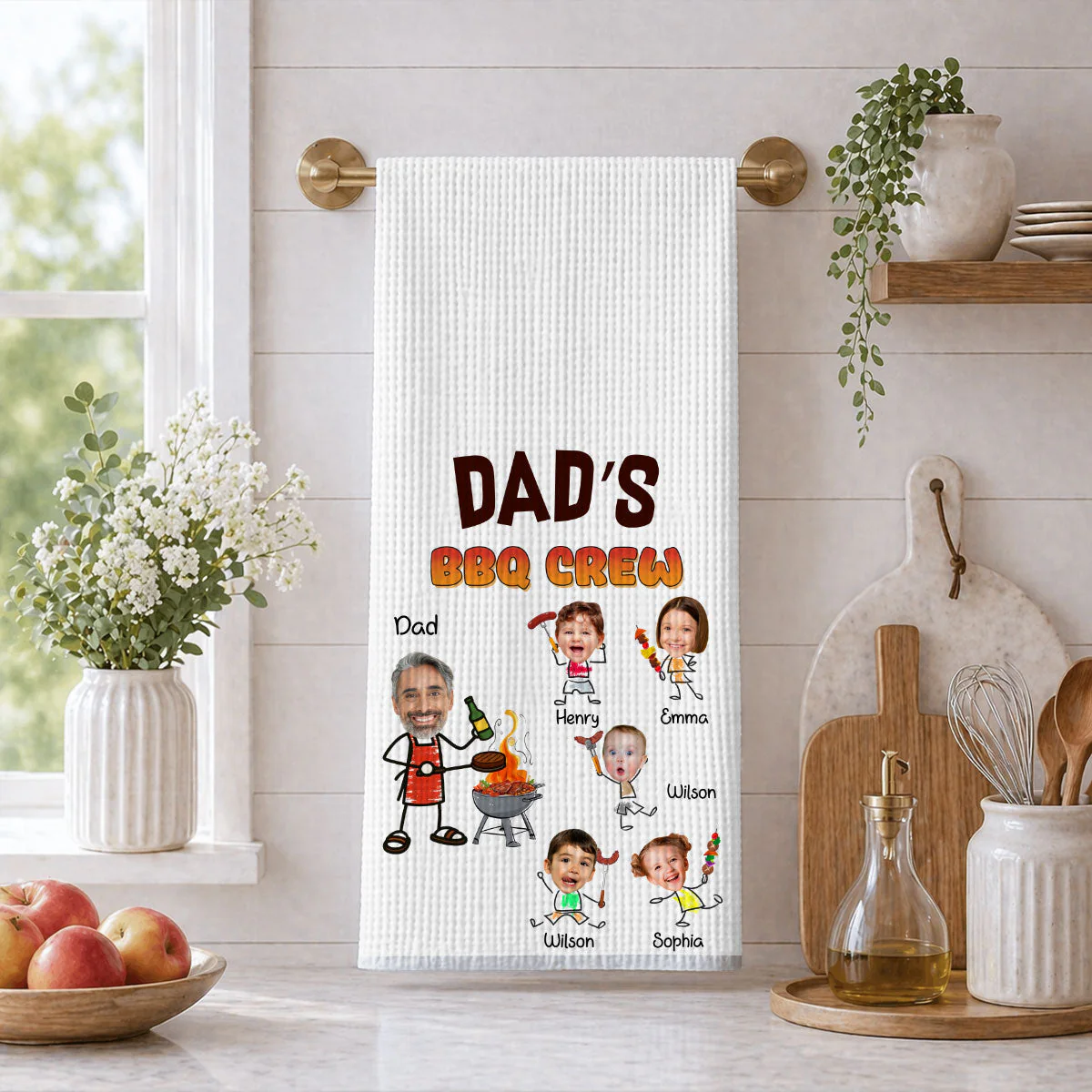 Dad Bbq Crew - Personalized Custom Kitchen Towel - Image 3