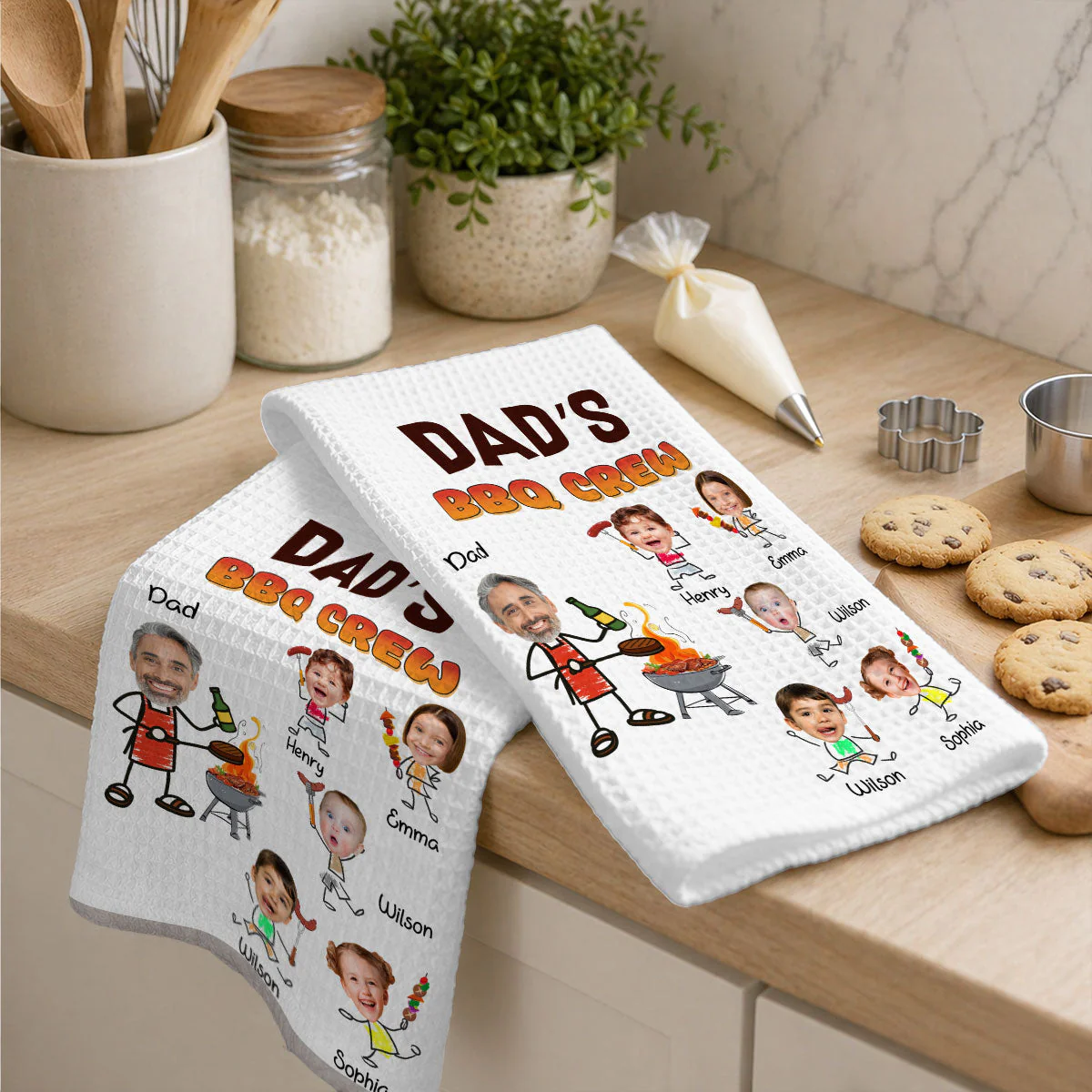 Dad Bbq Crew - Personalized Custom Kitchen Towel - Image 4