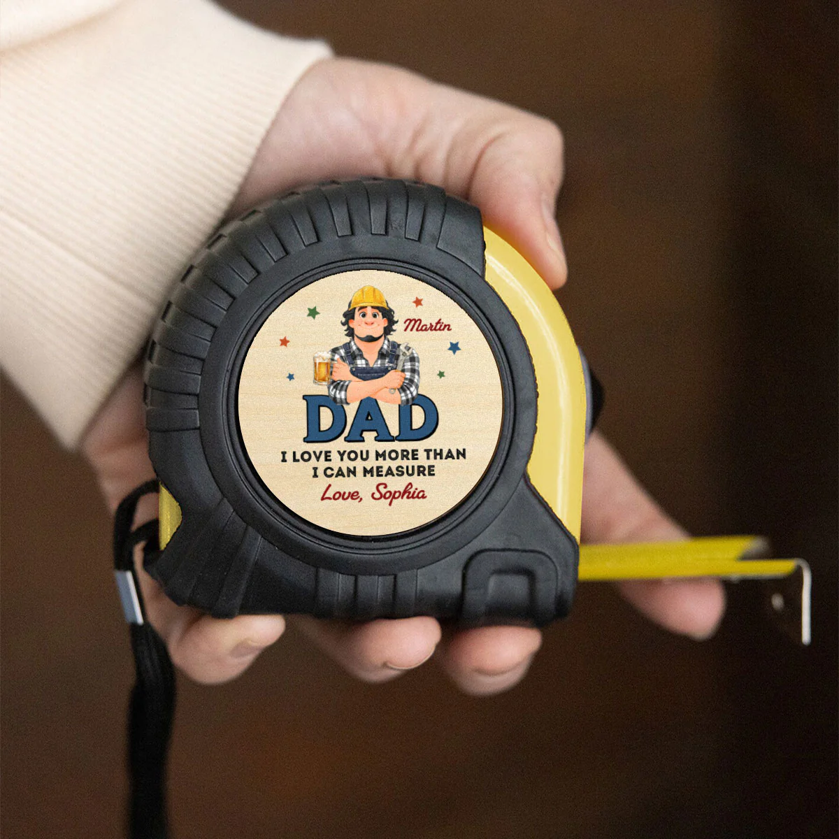Dad Builds Better Memories - Personalized Custom Tape Measure - Image 4