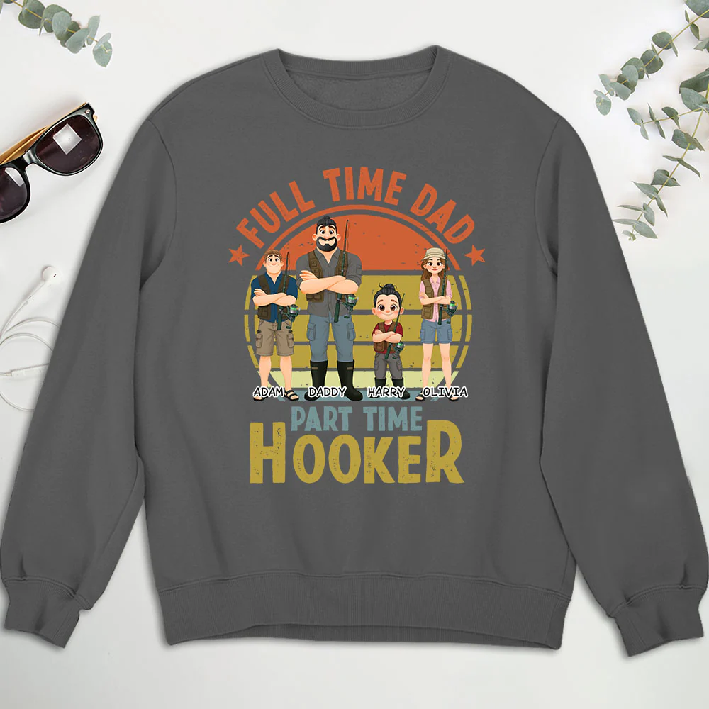 Dad Catches Bigger Stories - Personalized Custom Shirt - Image 3