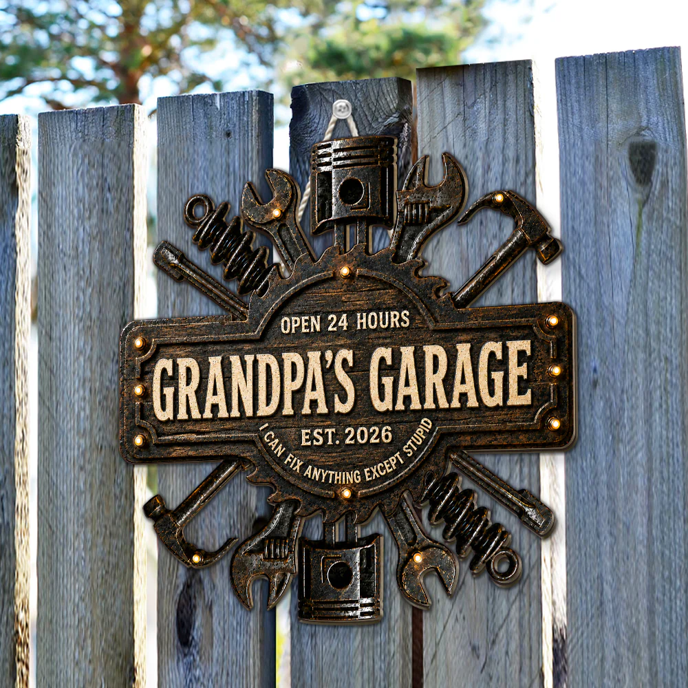 Dad Garage - Personalized Custom Wood Sign - Image 5