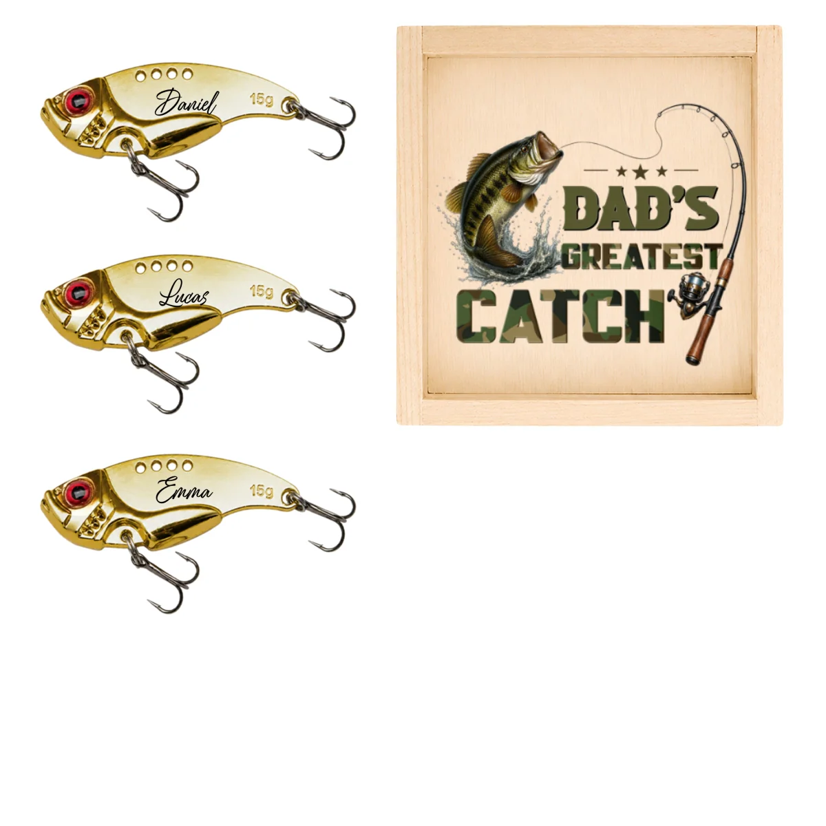 Dad Grandpa Greatest Catch - Personalized Custom Fishing Lure - Image 13