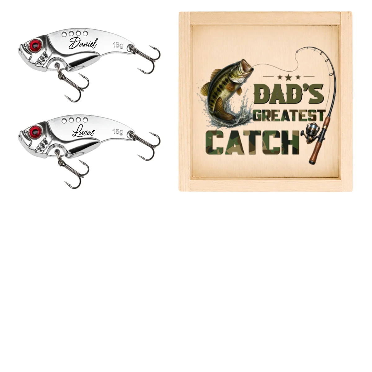 Dad Grandpa Greatest Catch - Personalized Custom Fishing Lure - Image 14