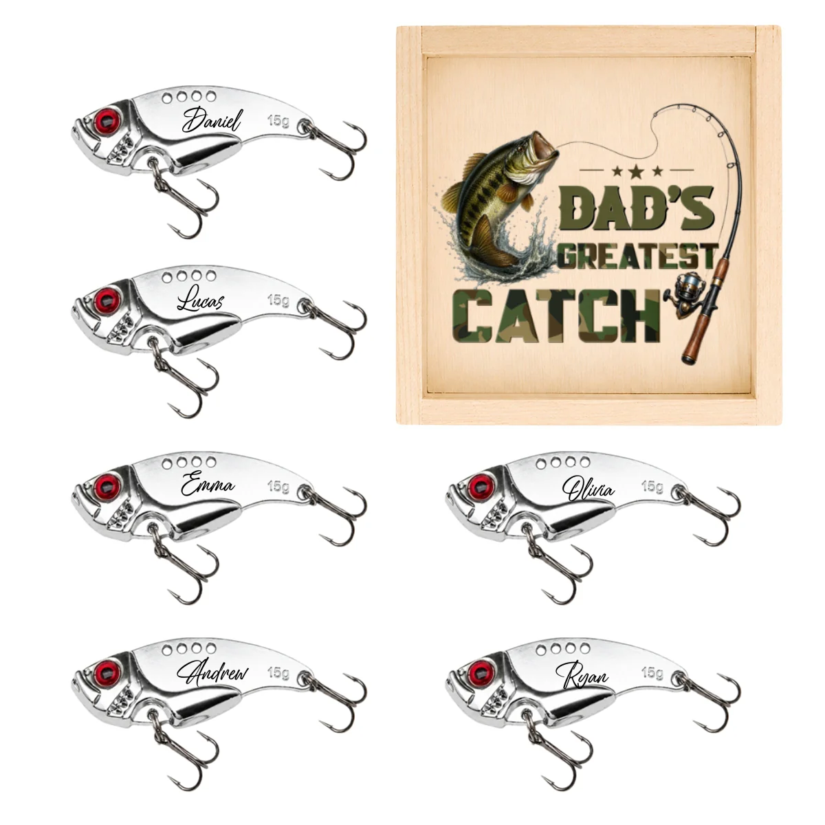 Dad Grandpa Greatest Catch - Personalized Custom Fishing Lure - Image 6