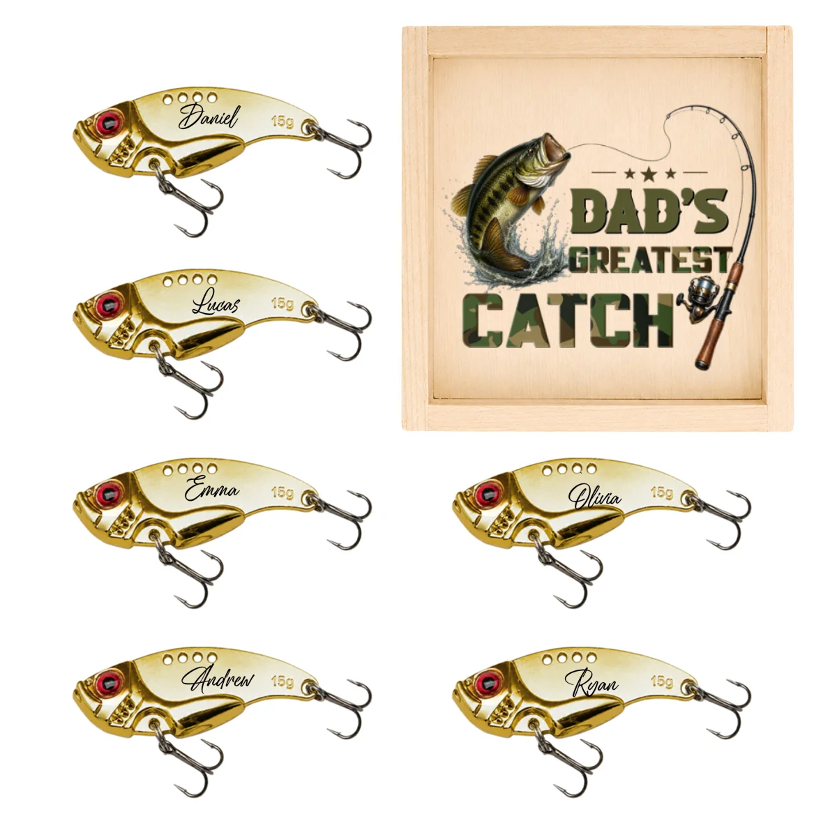 Dad Grandpa Greatest Catch - Personalized Custom Fishing Lure - Image 7