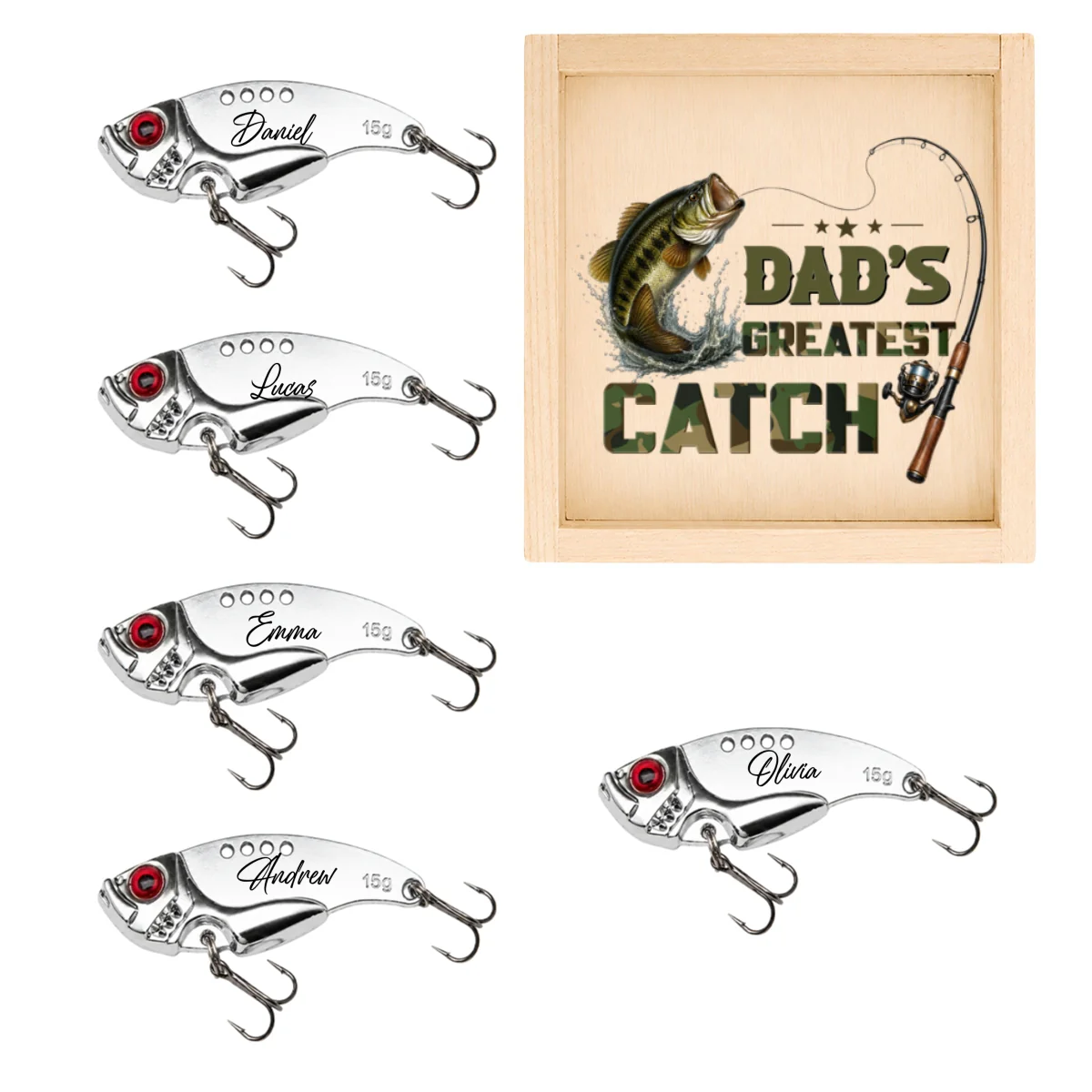 Dad Grandpa Greatest Catch - Personalized Custom Fishing Lure - Image 8