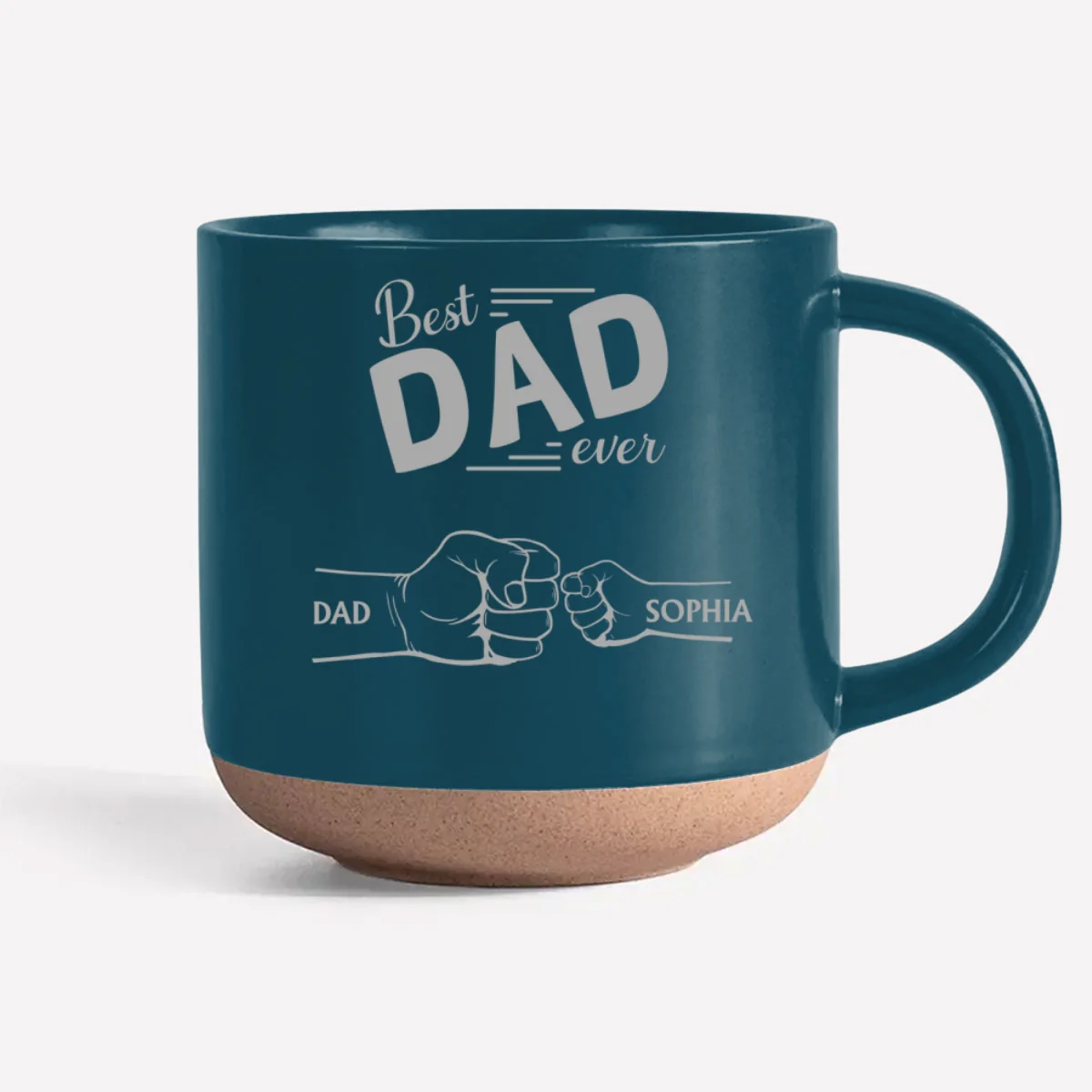 Dad Is Our Strength - Personalized Custom Engraved Pottery Mug - Image 7