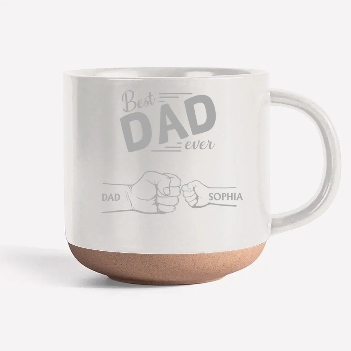Dad Is Our Strength - Personalized Custom Engraved Pottery Mug - Image 8