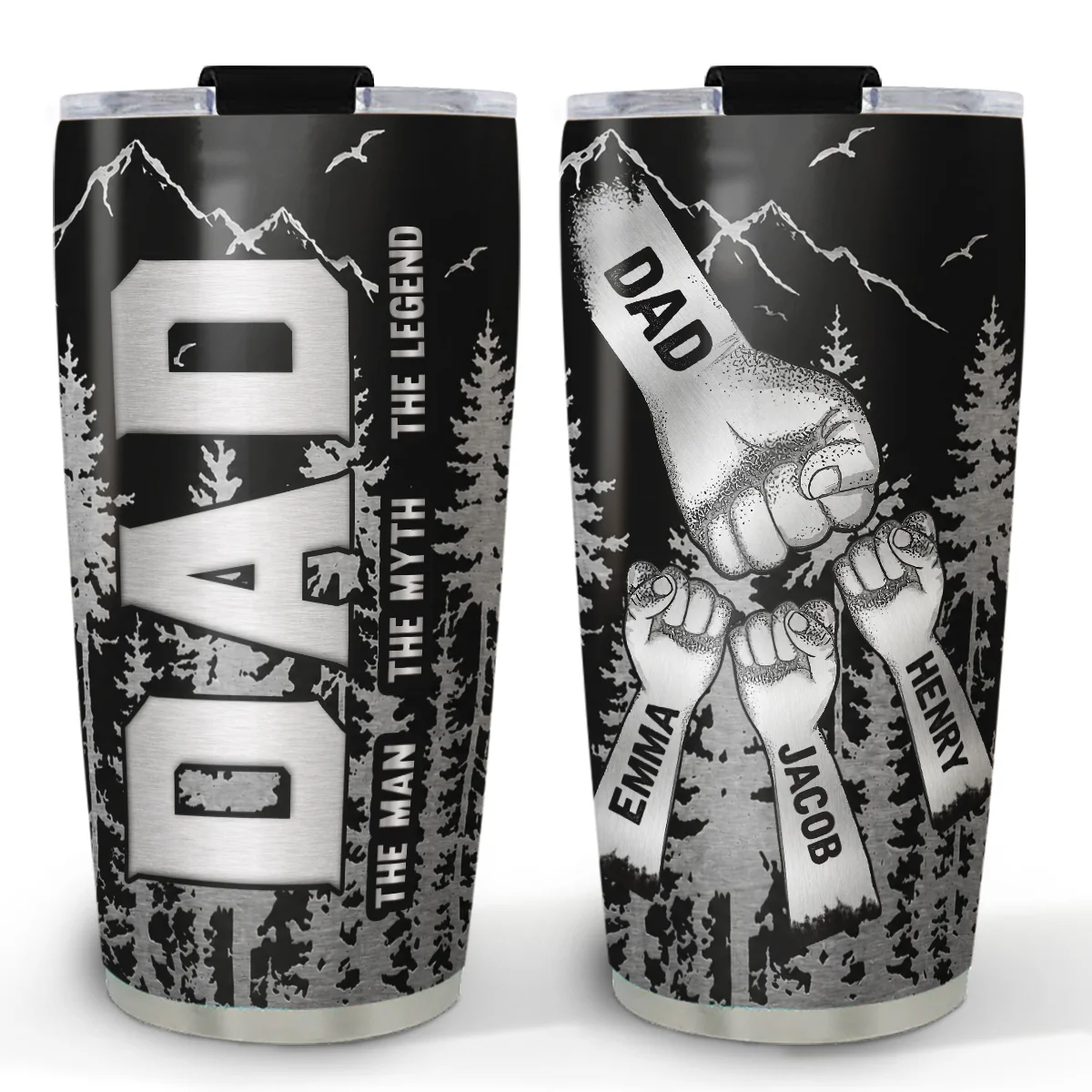 Dad Is The Myth - Personalized Custom 3D Effect Tumbler