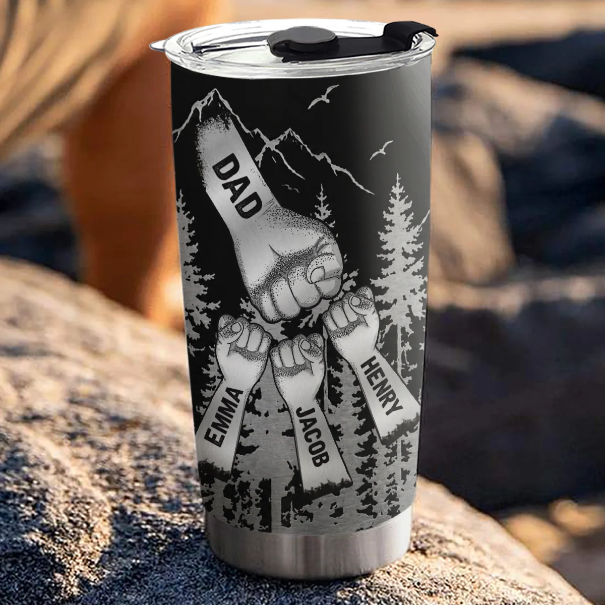 Dad Is The Myth - Personalized Custom 3D Effect Tumbler - Image 3