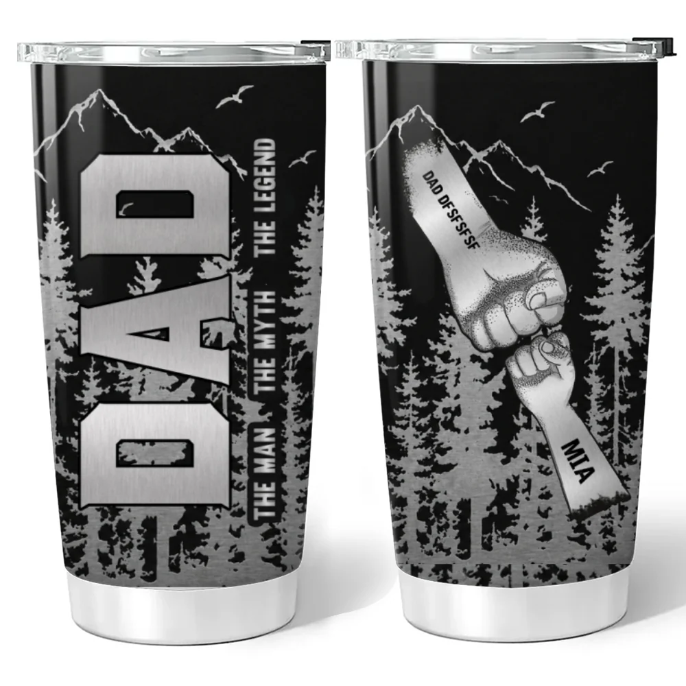Dad Is The Myth - Personalized Custom 3D Effect Tumbler - Image 5