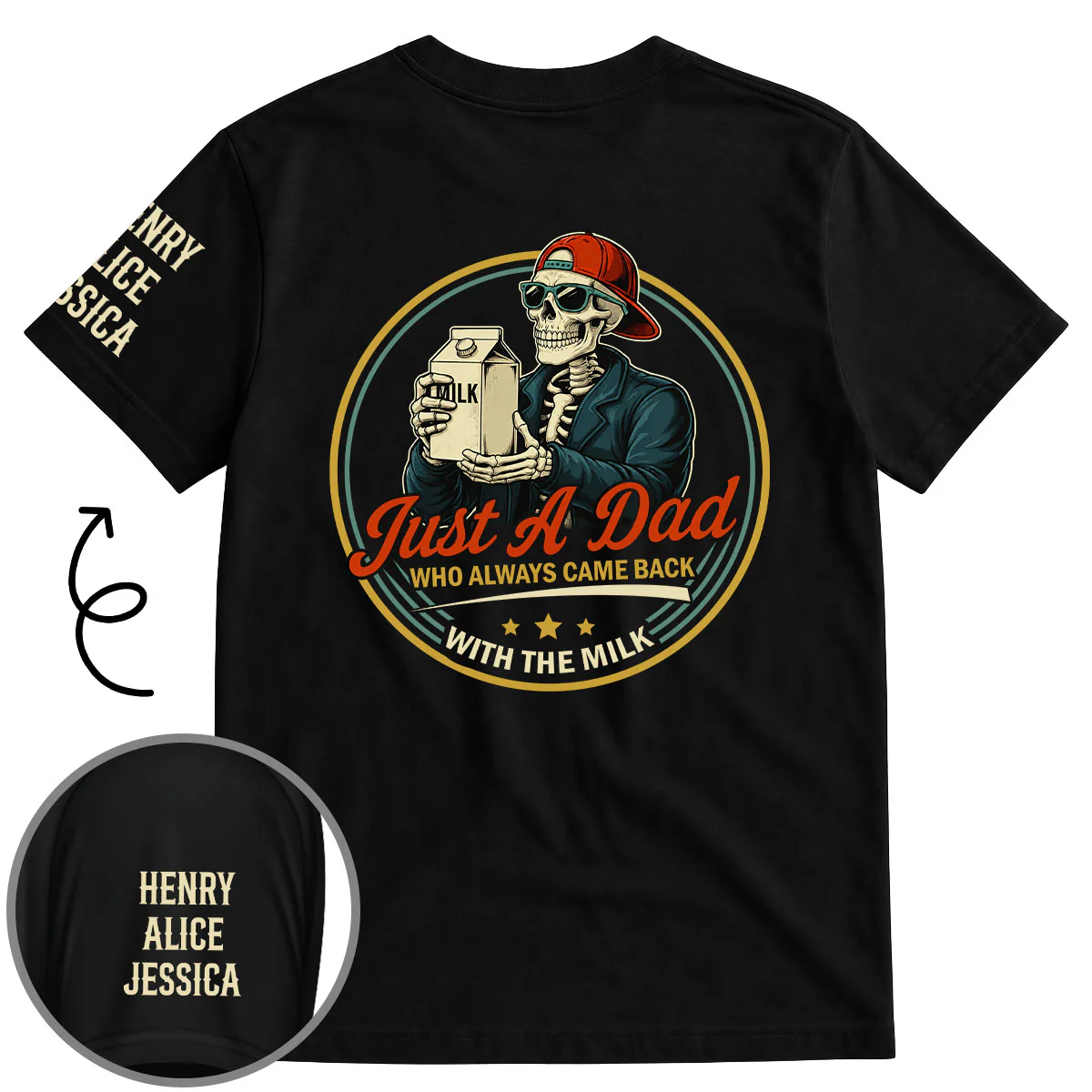 Dad Joke - Personalized Custom Shirt With Design On Sleeve