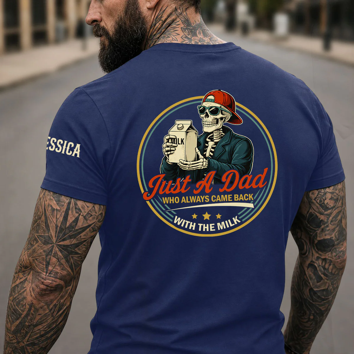 Dad Joke - Personalized Custom Shirt With Design On Sleeve - Image 2