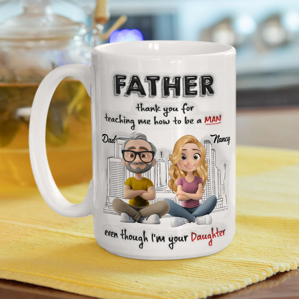 Dad My Greatest Teacher - Personalized Custom 3D Inflated Effect Mug - Image 4
