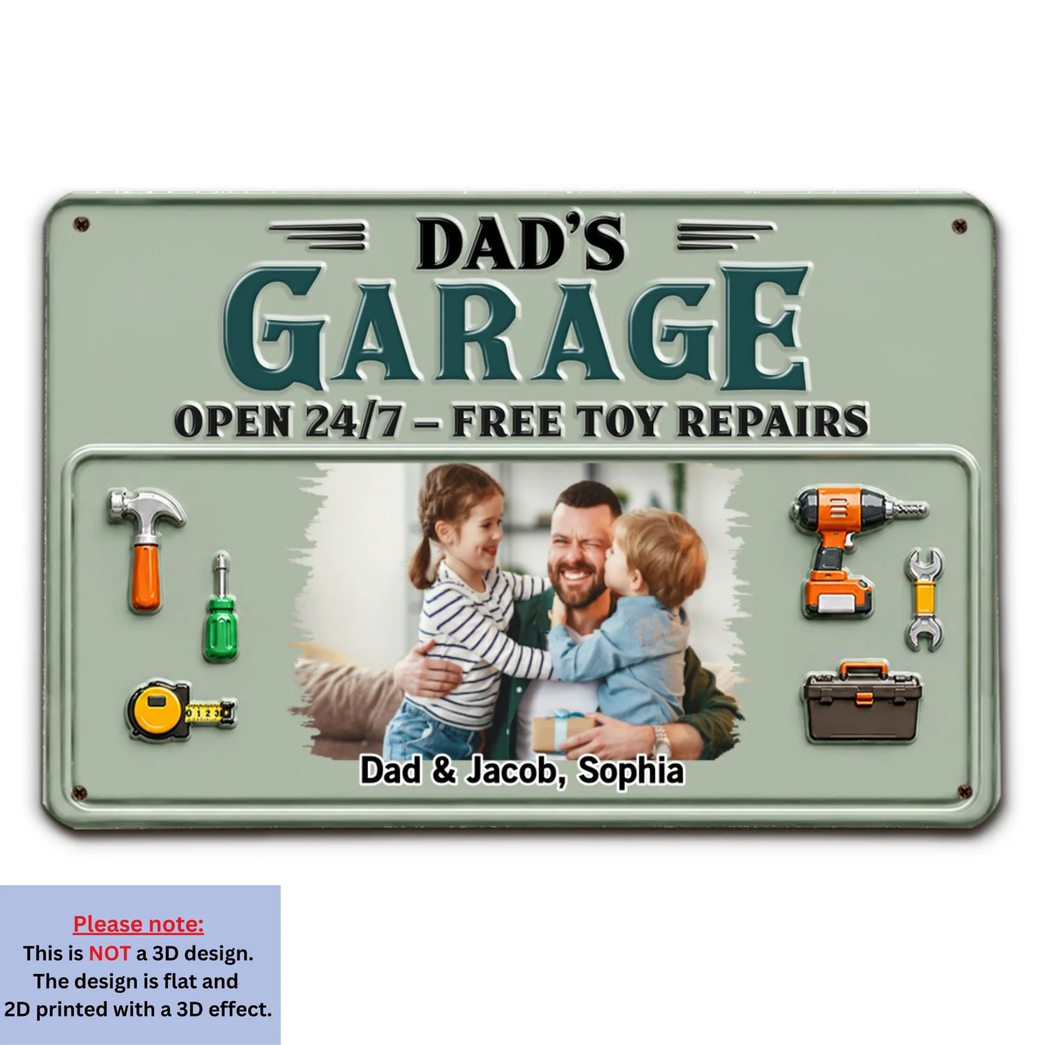 Dad Papa Garage Photo - Personalized Custom Metal Sign - Image 7