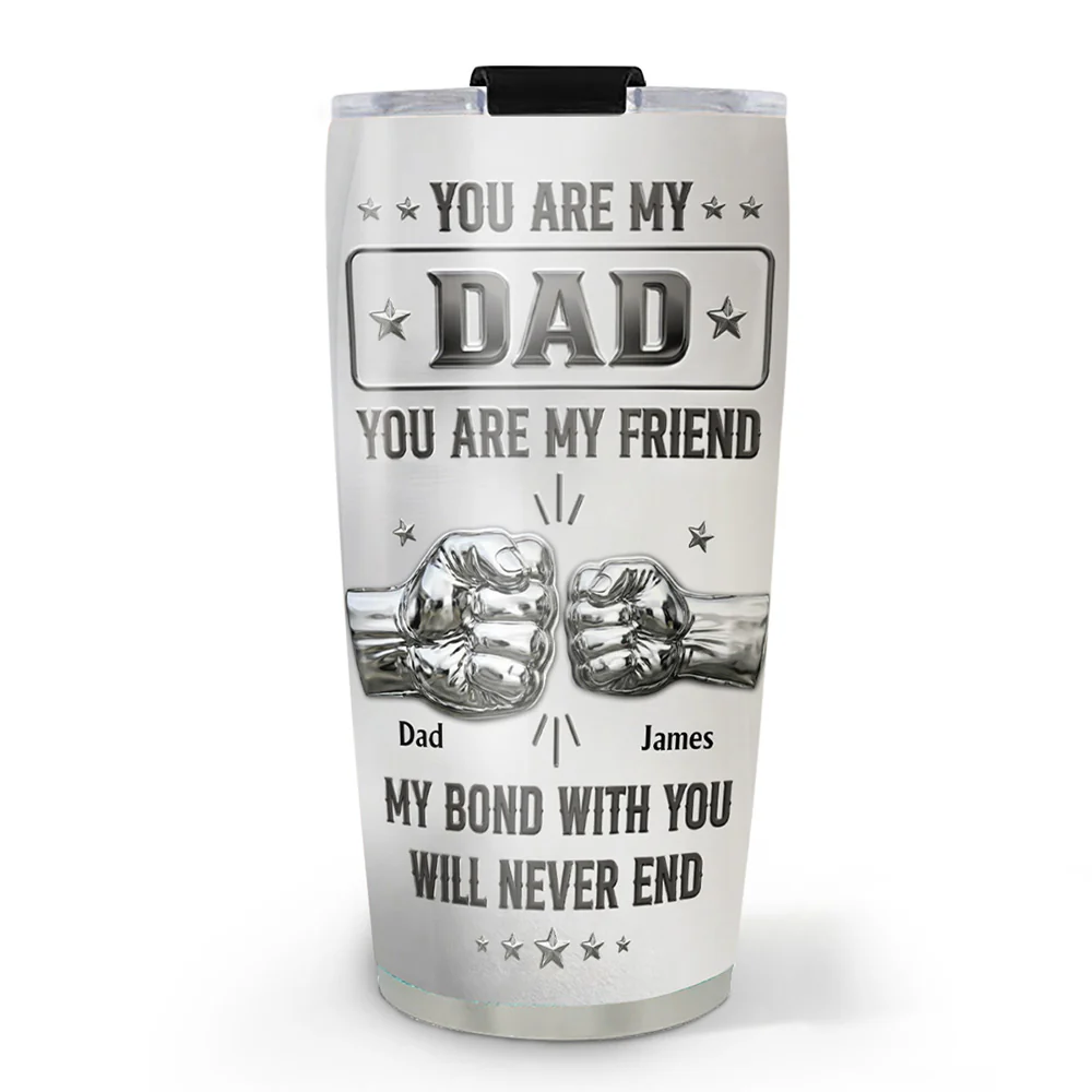 Dad Son Forever Bond - Personalized Custom 3D Effect Tumbler