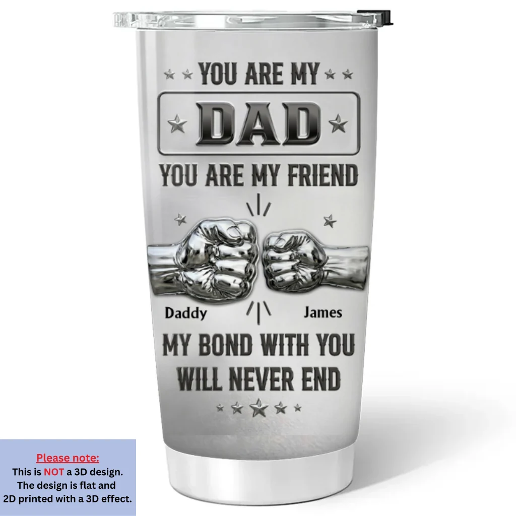 Dad Son Forever Bond - Personalized Custom 3D Effect Tumbler - Image 6
