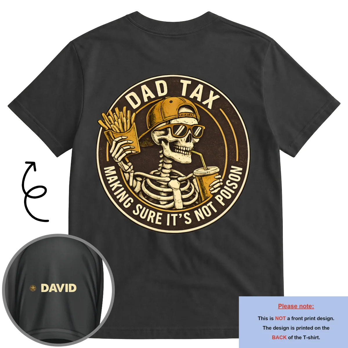 Dad Tax Vintage - Personalized Custom Shirt With Design On Sleeve - Image 6