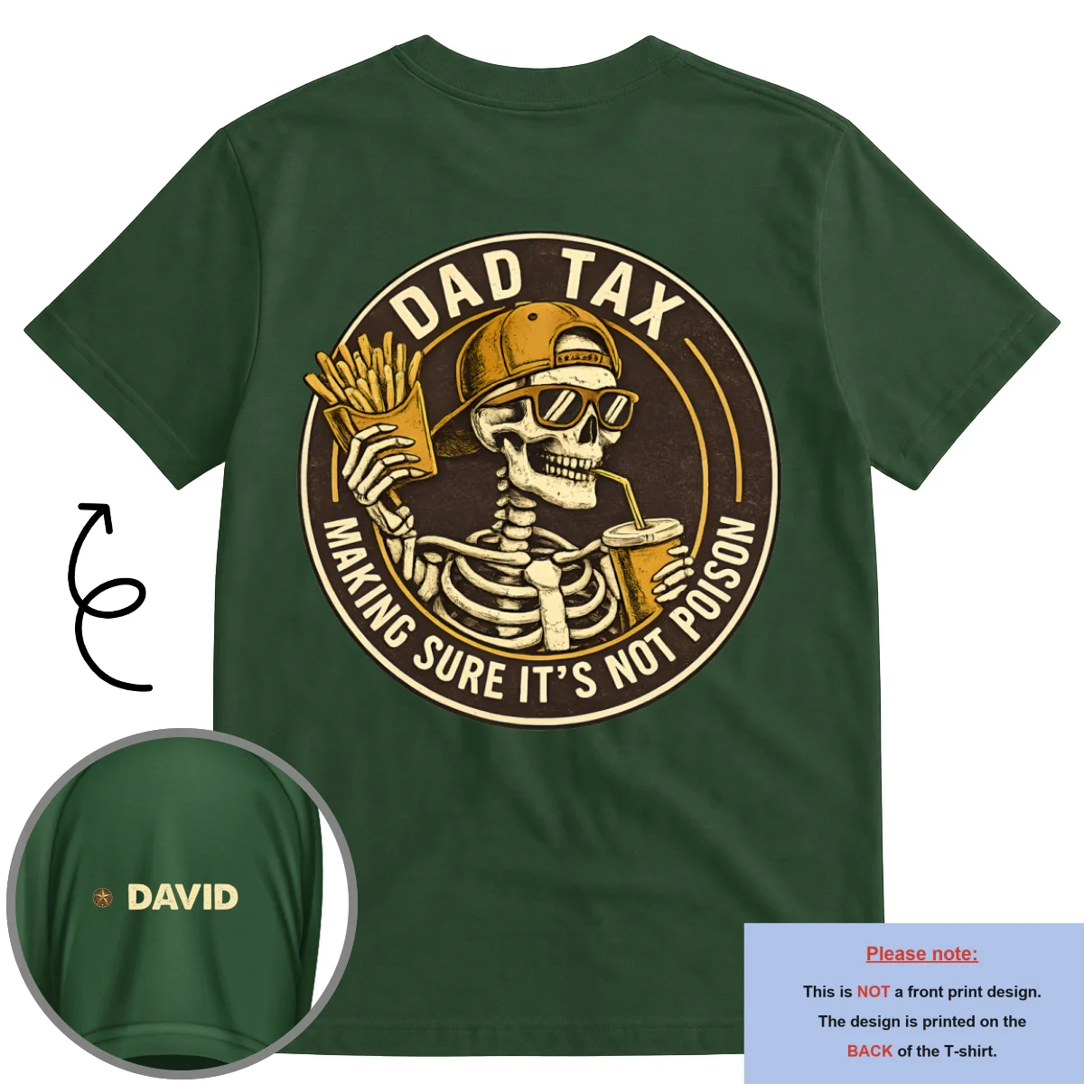 Dad Tax Vintage - Personalized Custom Shirt With Design On Sleeve - Image 8