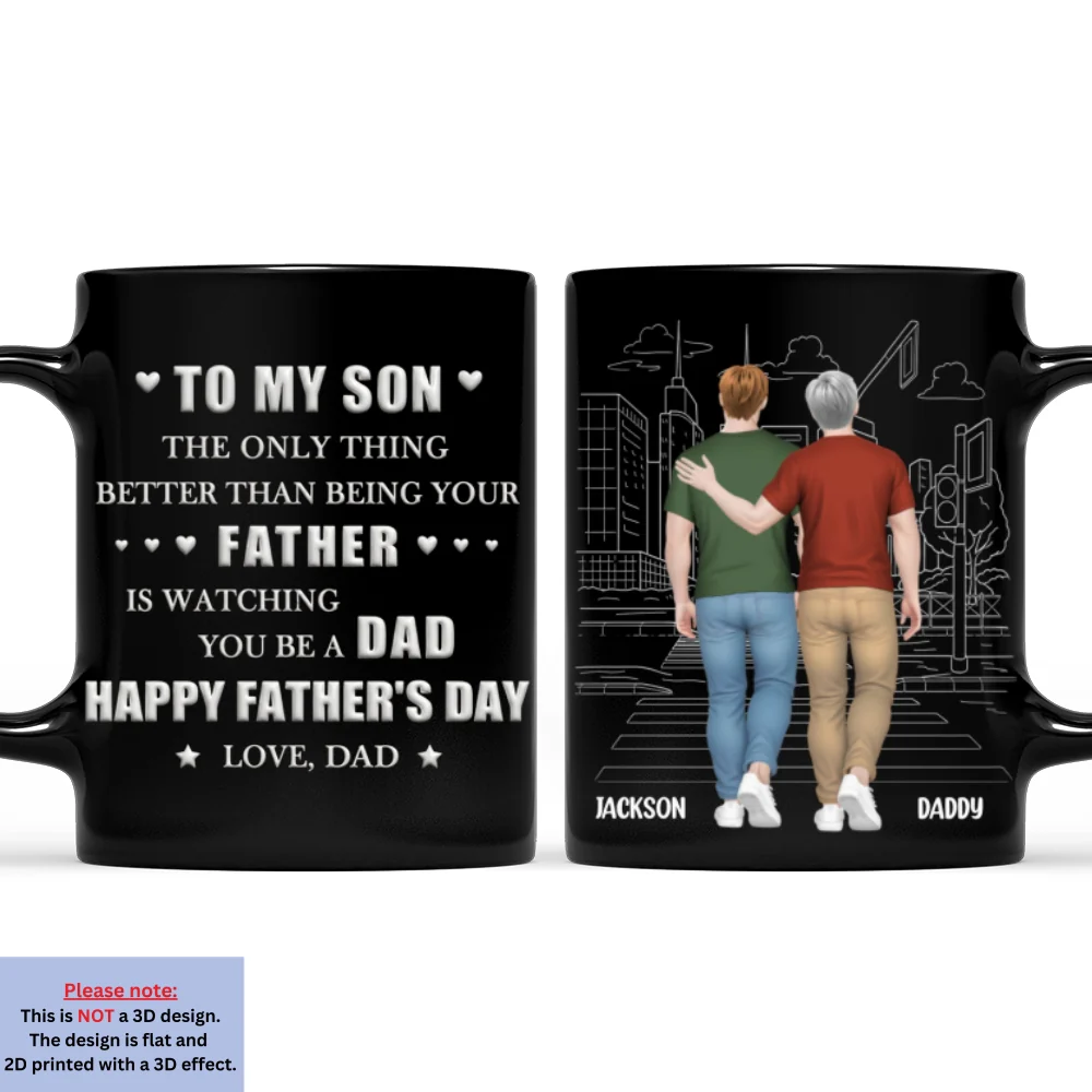 Dad Watching You Grow - Personalized Custom 3D Inflated Effect Mug - Image 6
