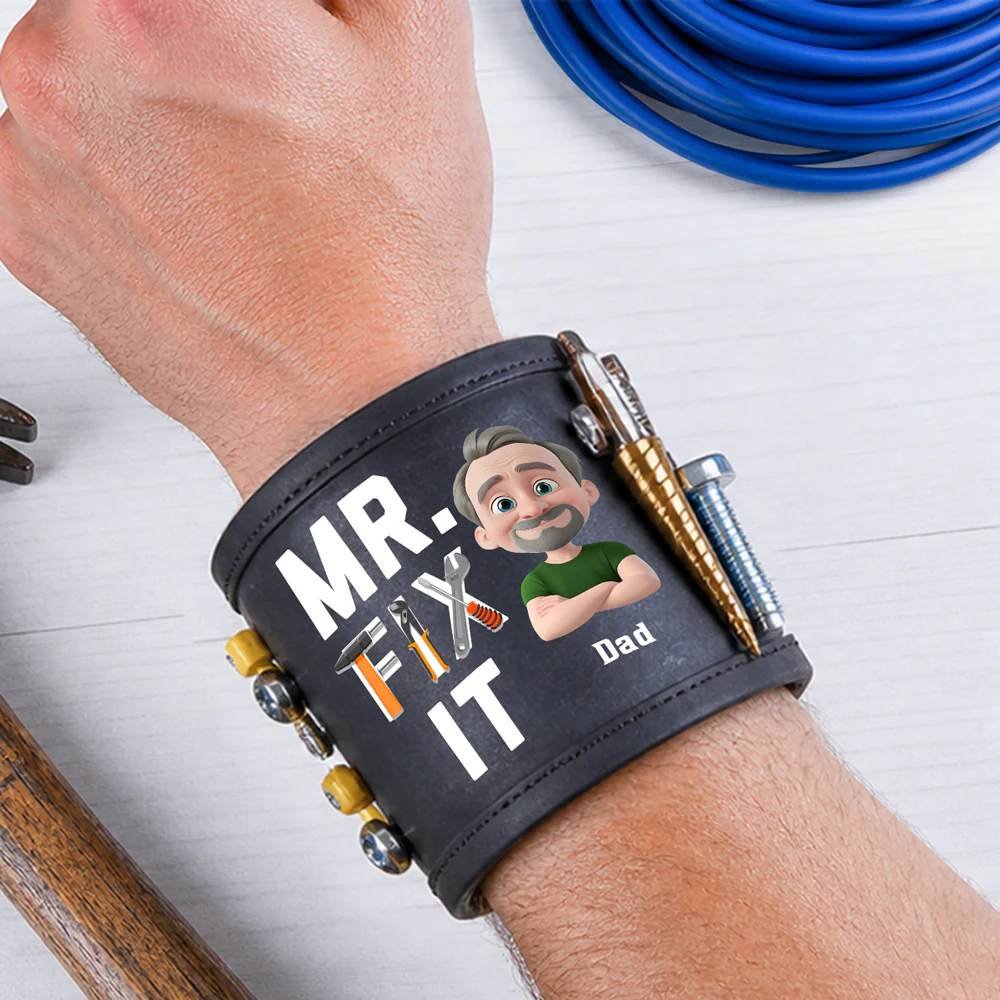 Dad Will Fix It - Personalized Custom Magnetic Tool Wristband - Image 2