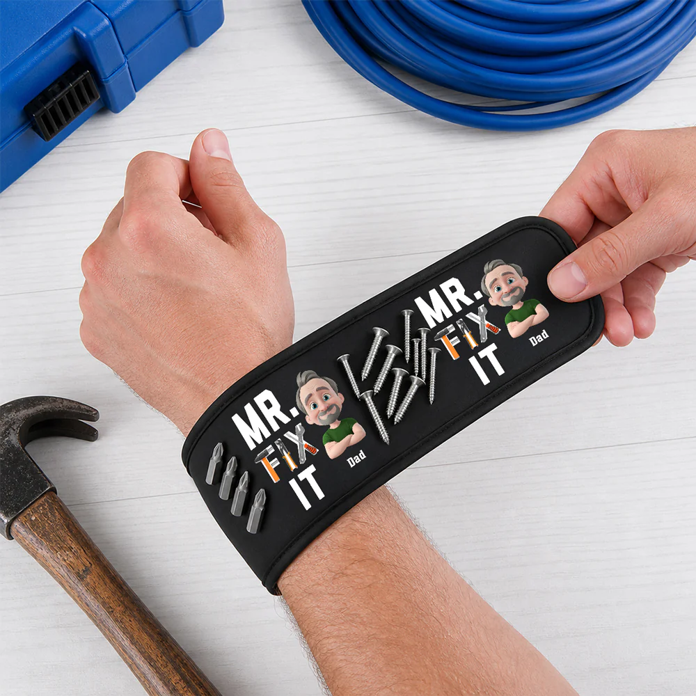 Dad Will Fix It - Personalized Custom Magnetic Tool Wristband - Image 3