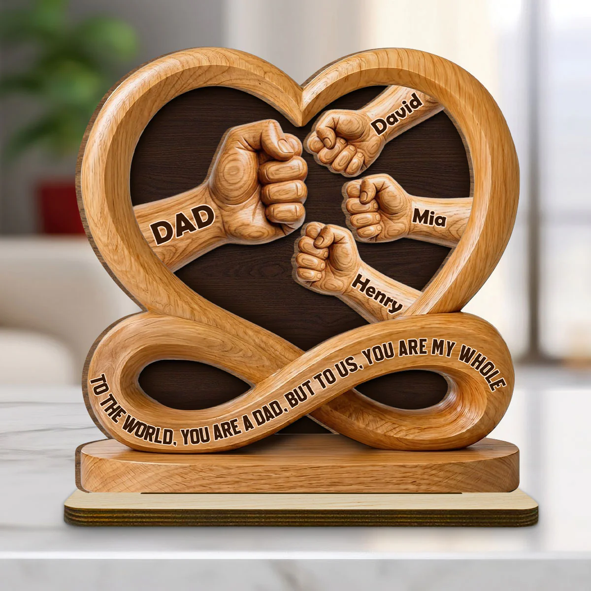 Dad You Are Everything - Personalized Custom 2-Layer Wood Plaque With Flat Base