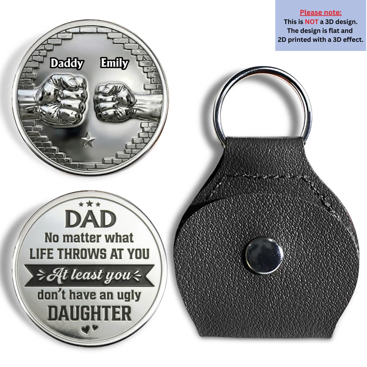 Dad You Got Lucky - Personalized Custom Pocket Hug - Image 7