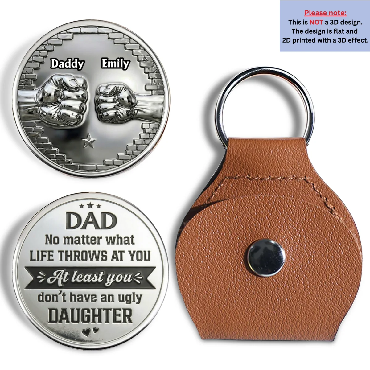 Dad You Got Lucky - Personalized Custom Pocket Hug - Image 8