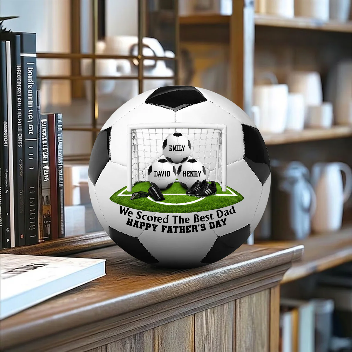 Daddy And Football - Personalized Custom Soccer Ball - Image 2
