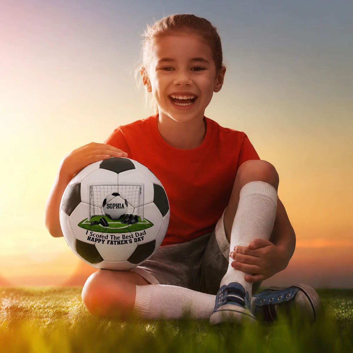 Daddy And Football - Personalized Custom Soccer Ball - Image 6
