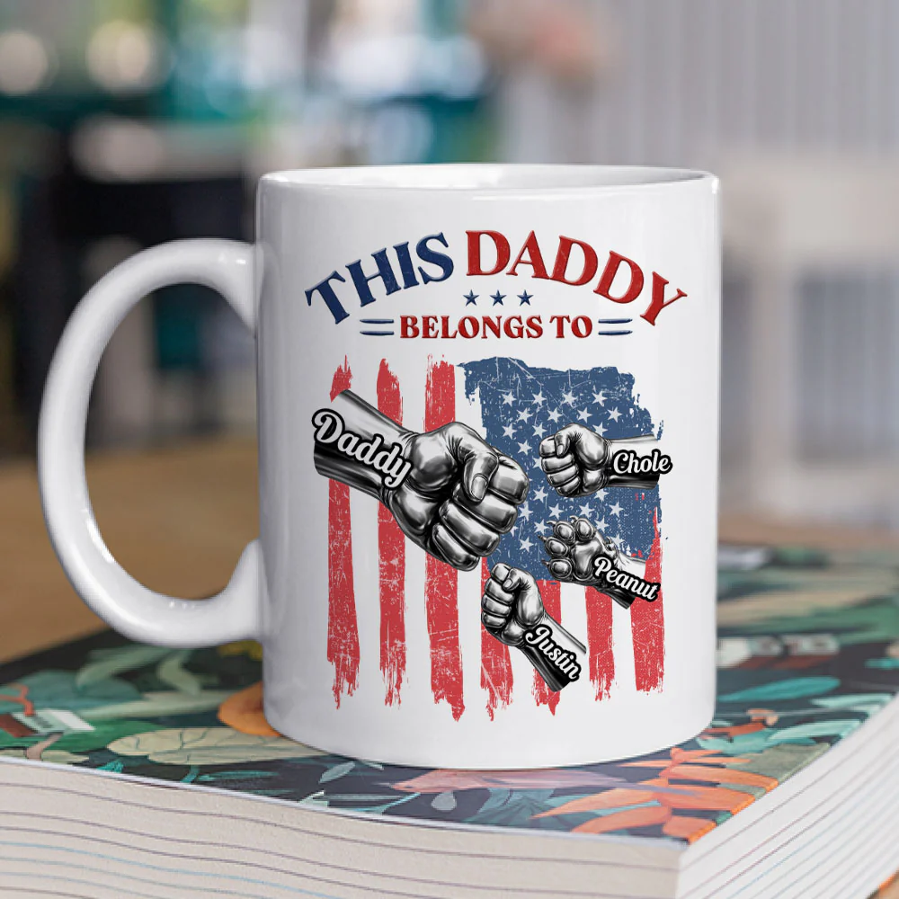 Daddy And Kids - Personalized Custom Coffee Mug - Image 2
