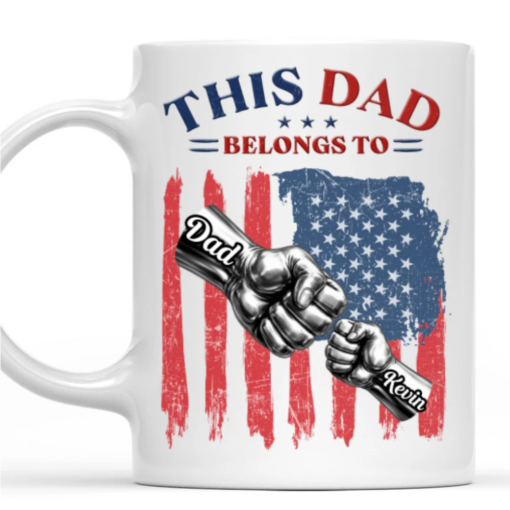 Daddy And Kids - Personalized Custom Coffee Mug - Image 6