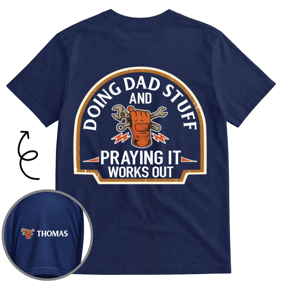 Daddy Stuff - Personalized Custom Shirt With Design On Sleeve - Image 10