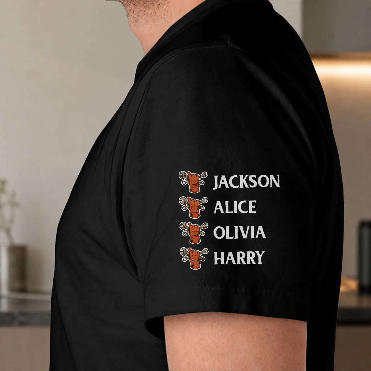 Daddy Stuff - Personalized Custom Shirt With Design On Sleeve - Image 4