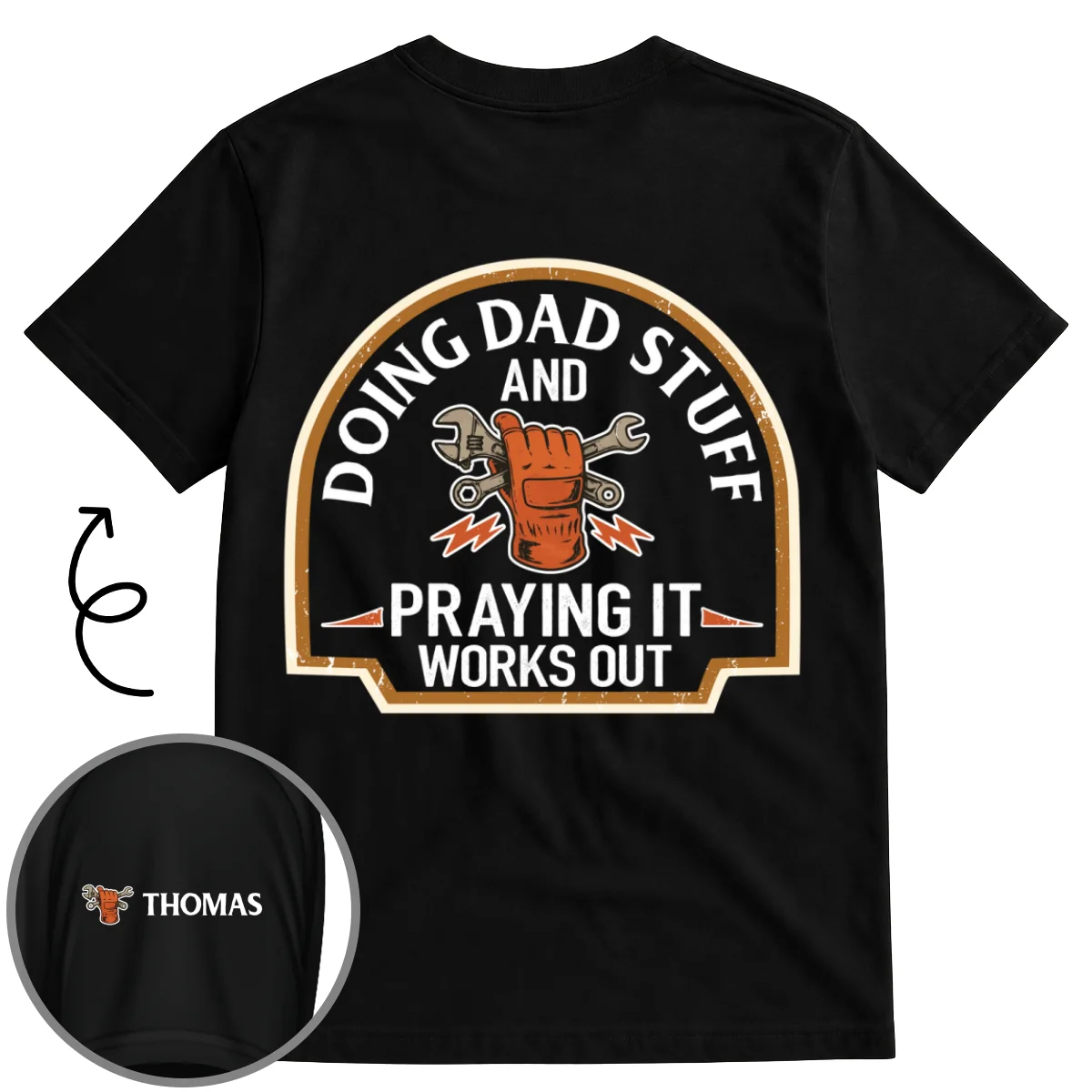 Daddy Stuff - Personalized Custom Shirt With Design On Sleeve - Image 6