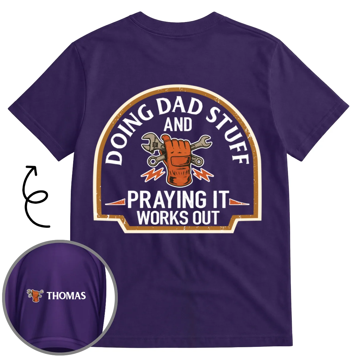 Daddy Stuff - Personalized Custom Shirt With Design On Sleeve - Image 8